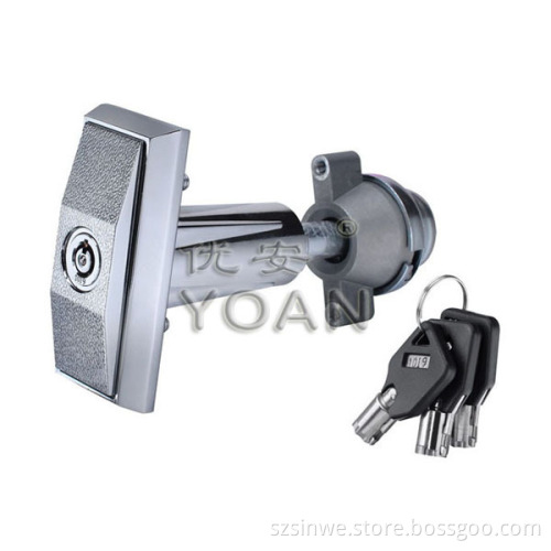 Security T-handle vending machine lock with three atm tubular keys